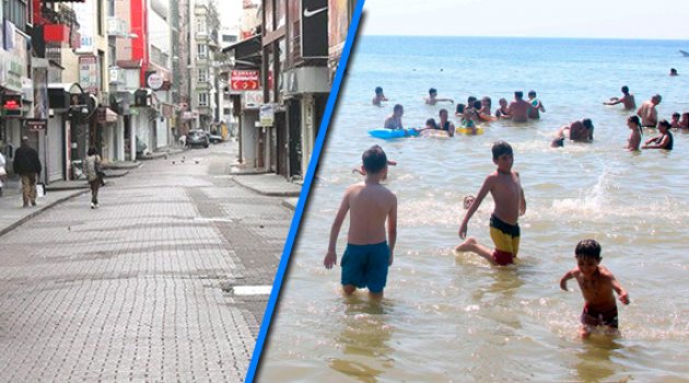 Şehir boşaldı, sahil doldu!